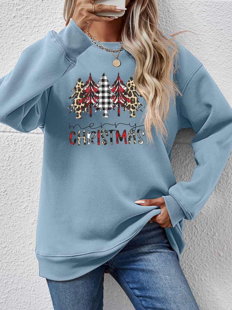 MERRY CHRISTMAS Round Neck Long Sleeve Sweatshirt