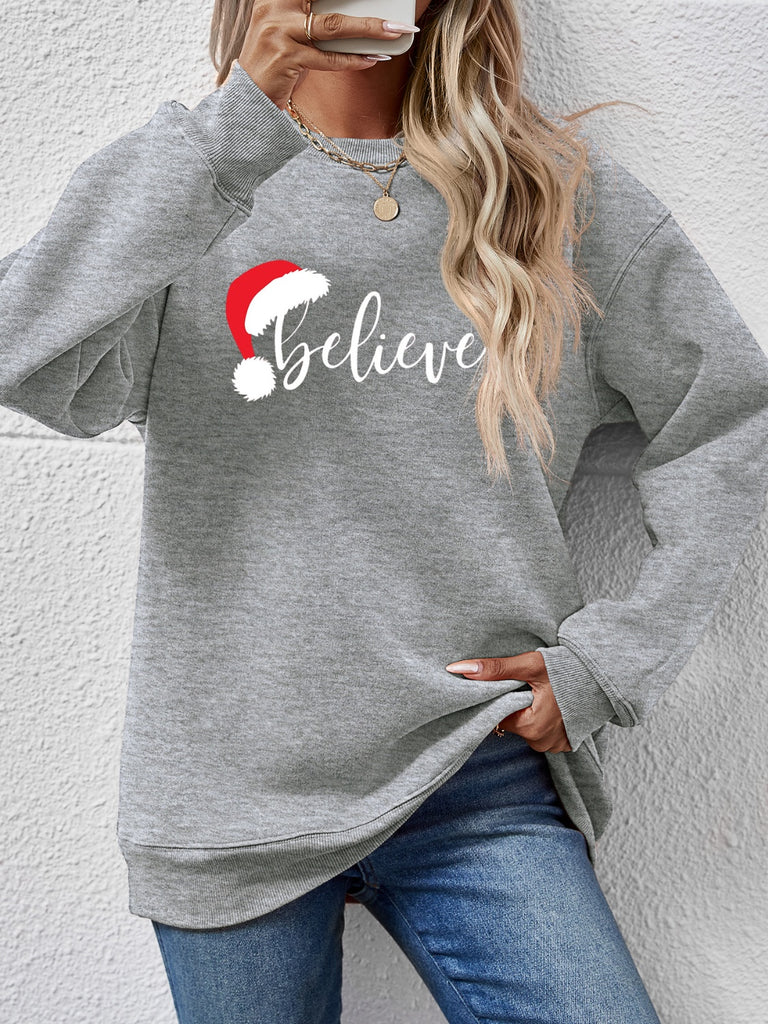 BELIEVE Graphic Long Sleeve Sweatshirt